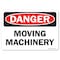 Signmission OSHA Danger Sign, Moving Machinery, 10in X 7in Rigid Plastic, 10" W, 7" H, Landscape OS-DS-P-710-L-19435 - alternate 1